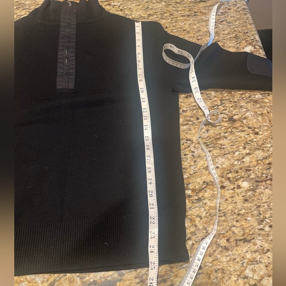 Theory Men's Sweater Black Quarter Zip Wool Cut And Sew Large - Picture 7 of 8